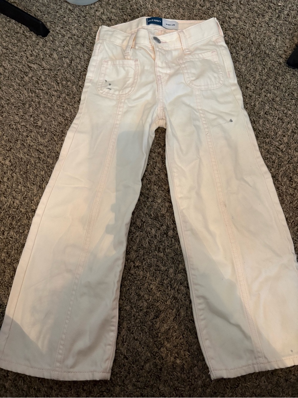 Old Navy Cream Wide-Leg Girls' Jeans